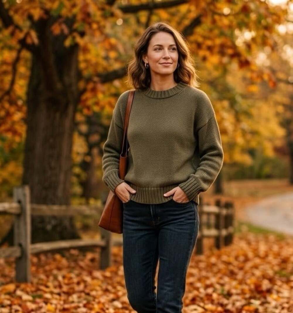 Gap sz XS Boyfriend Oversized Olive Green Shaker Stitch Crewneck Sweater